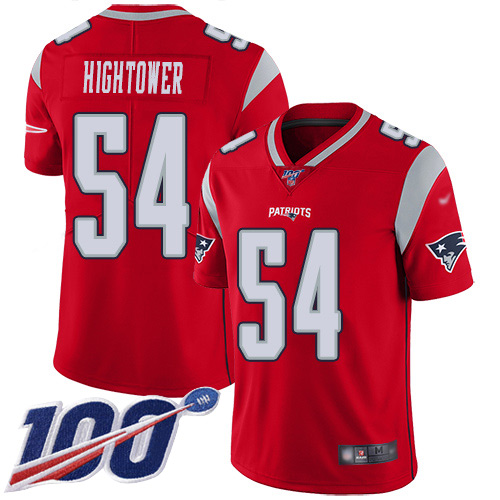 New England Patriots Football 54 100th Season Limited Red Men Dont a Hightower NFL Jersey